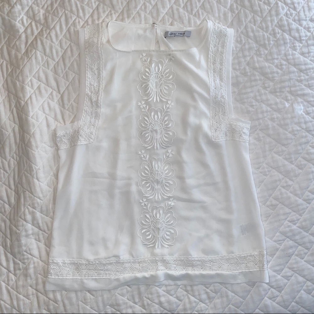 White Naked Zebra Tank